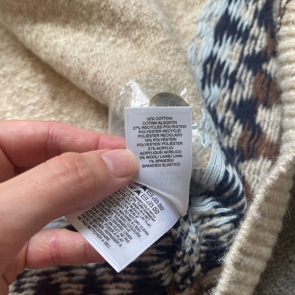 Lucky Brand Fair Isle Knit Cardigan Size Large - Picture 3 of 4